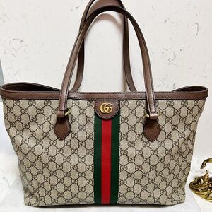 Authentic Gucci Monogram Supreme Ophidia GG Tote Bag